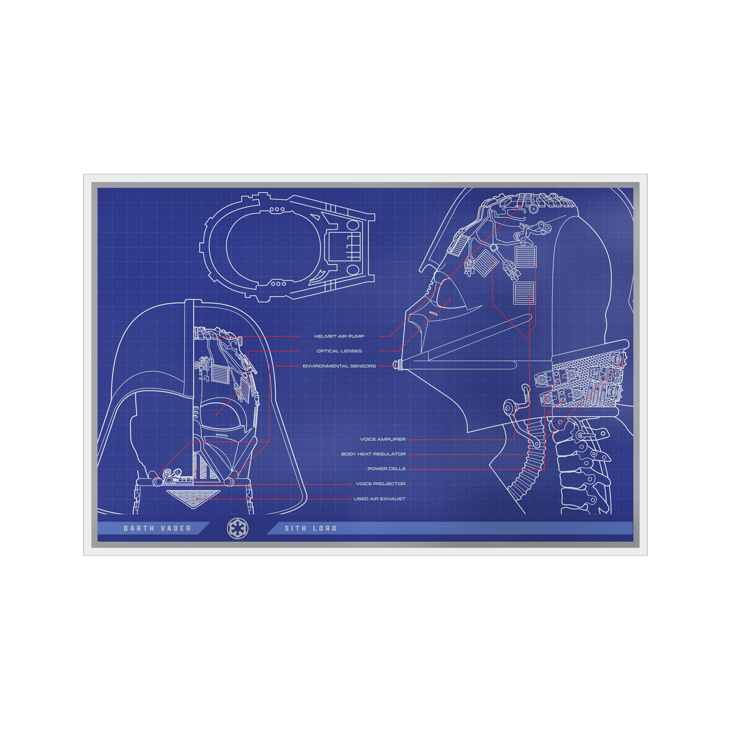 Star Wars™ Darth Vader Helmet™ Blueprint Foil