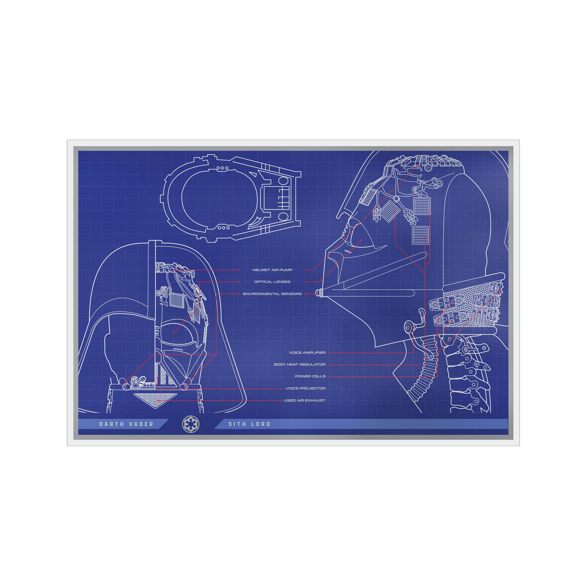 Star Wars™ Darth Vader Helmet™ Blueprint Foil