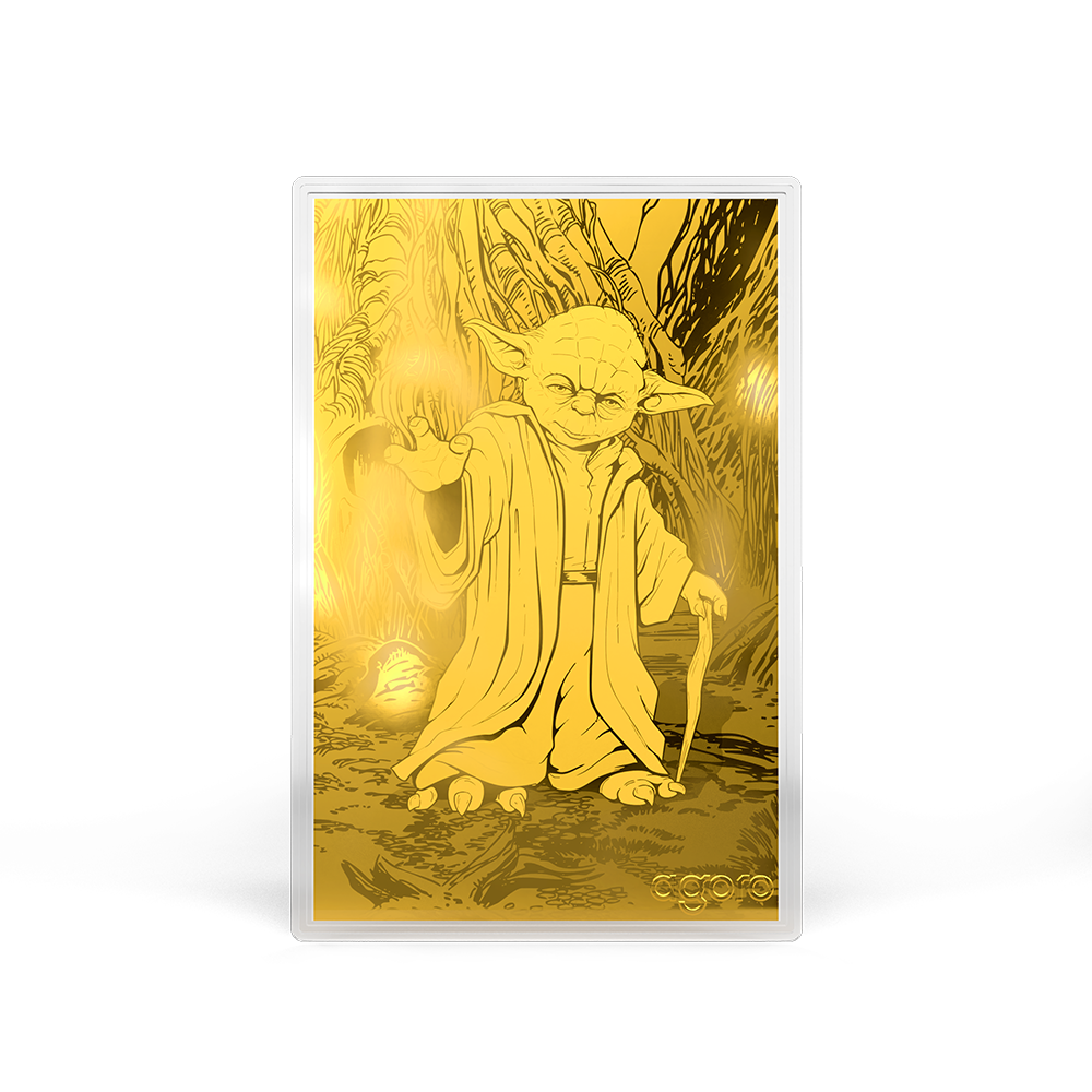 Yoda’s legendary power, engraved on pure gold.  